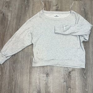Medium Over Sized Gray Hollister Sweatshirt with POCKETS
